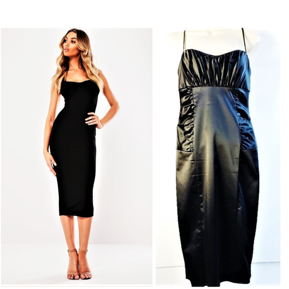 David Meister Dresses & Skirts - David Meister High Gloss ruched sheath. EUC.